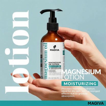 Magnesium Oil Spray (12 oz) + Body Massage Lotion Set 8oz